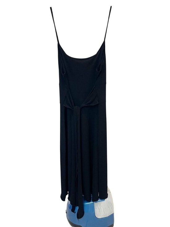 Vintage Black Camisole Slip Midi Dress Y2K 90s Whimsigoth Party - Size 9 - Picture 2 of 8